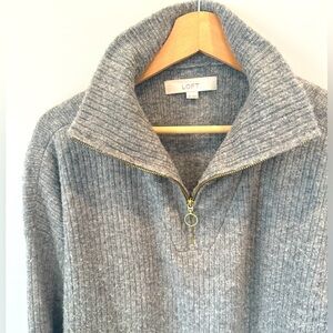 Loft quarter zip ribbed sweater